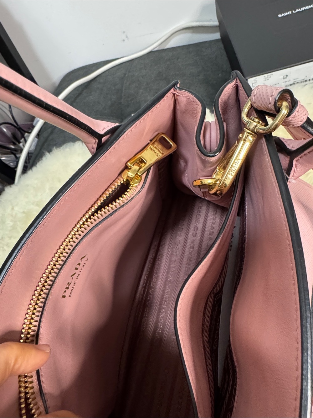 Prada Pink Saffiano Satchel with Gold Hardware - Picture 3 of 8